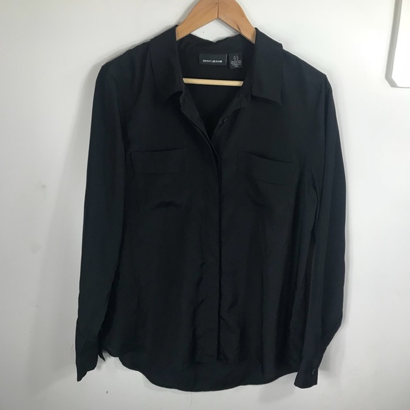 Dkny Tops - DKNY | Black Blouse with Cuffed Sleeves Dkny Tops - DKNY | Black Blouse with Cuffed Sleeves